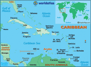 P4 ARUBA MAP Mapa para localizar la isla de Aruba
